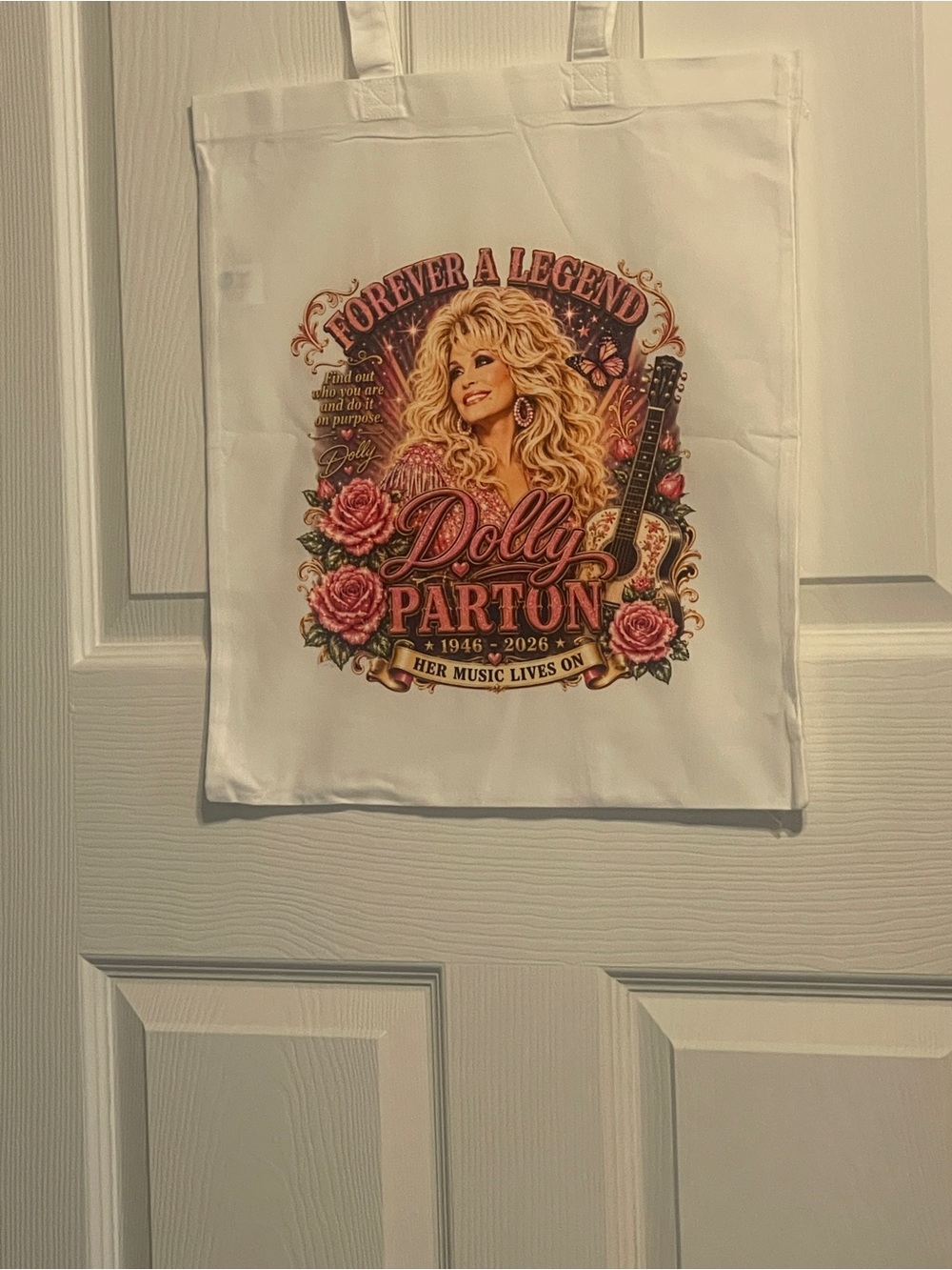 Dolly Parton Forever A Legend Cotton Canvas Tote Bag 15"x16.5" NWOT